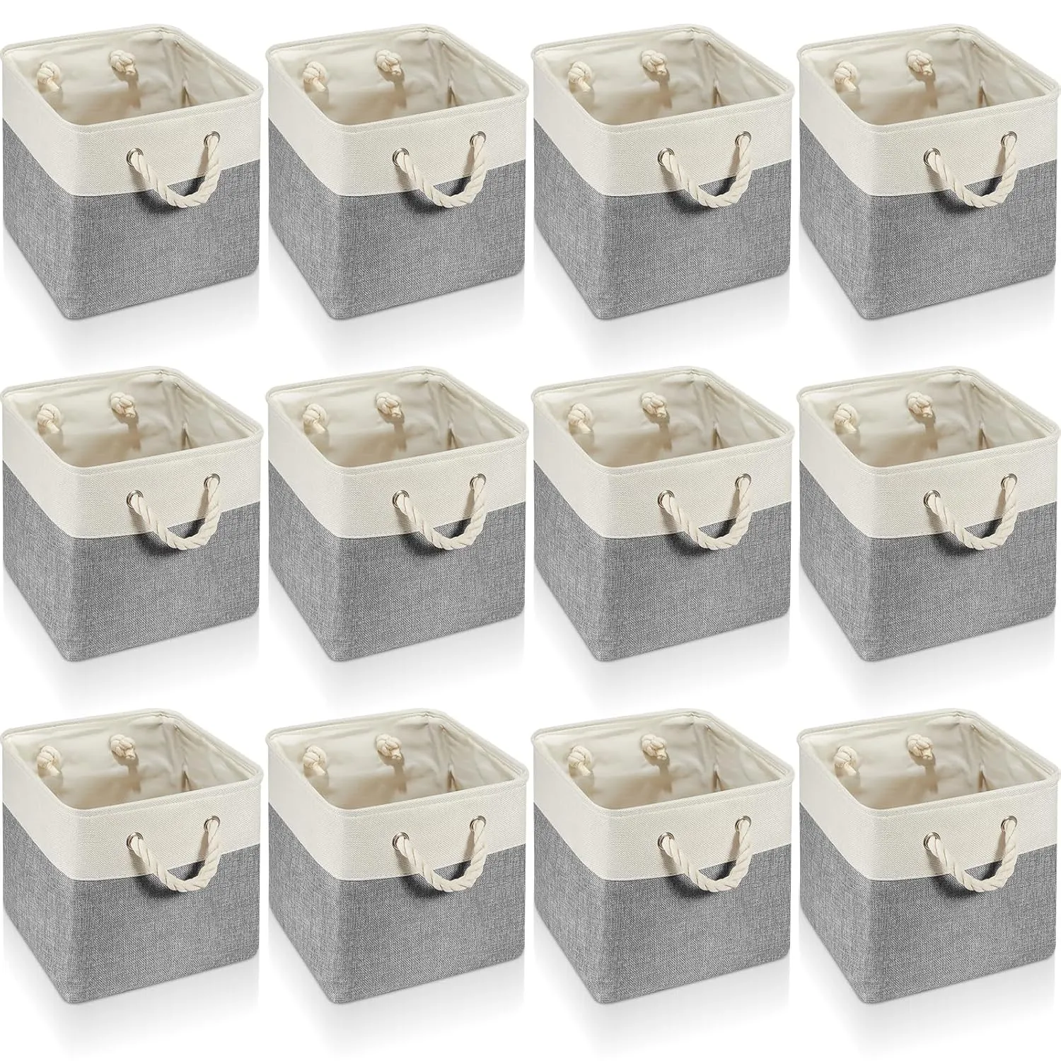 12 Pieces Cube Storage Bins Small Foldable Storage Cube Baskets With Sturdy Carr