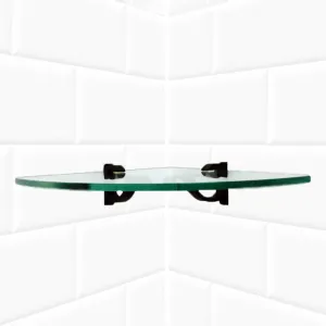 12" Qtr Rd Monarch Corner Glass Shelves - 2 Brackets Included with Each Shelf