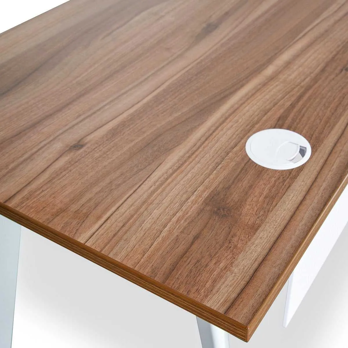 160cm Executive Office Desk - Left Return - Walnut
