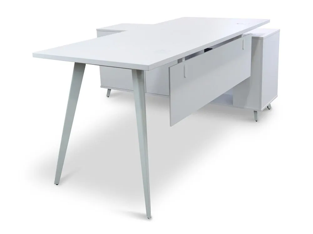 160cm Executive Office Desk - Left Return - White