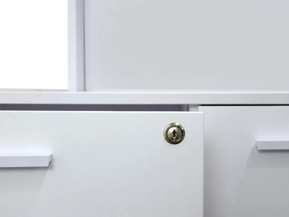 160cm Executive Office Desk - Left Return - White