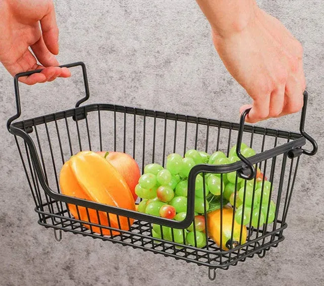 2-Piece 32×26×20Cm Stackable Wire Storage Basket