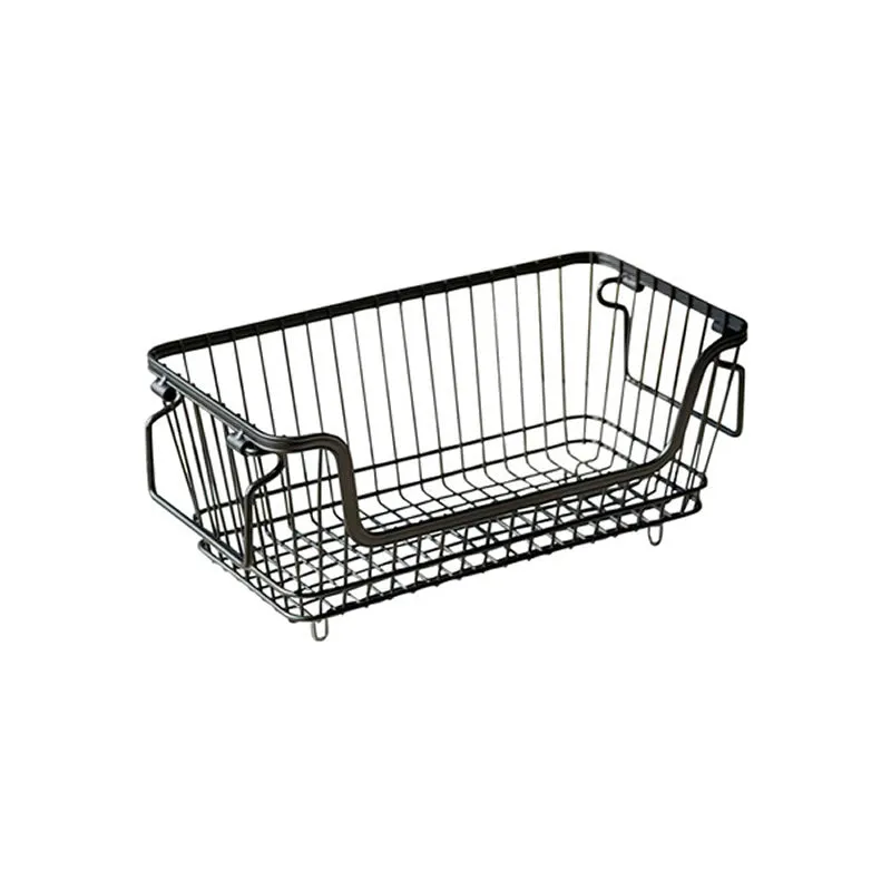 2-Piece 32×26×20Cm Stackable Wire Storage Basket