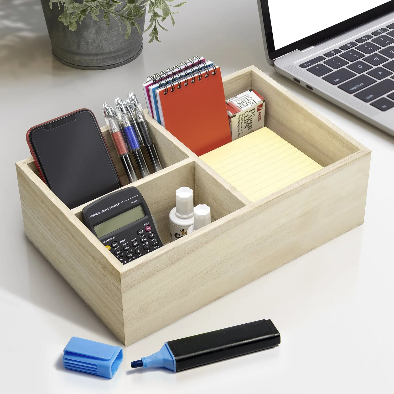 3 Compartment Organizer Box (Unfinished Wood)