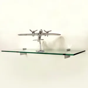 4 3/4" X 12" Raven Floating Glass Shelves - 2 Brackets Included with Each Shelf