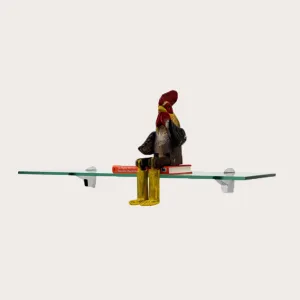 4 3/4" X 27" Falcon Floating Glass Shelves - 2 Brackets Included with Each Shelf