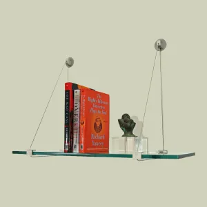 4 3/4" X 33" Crane Floating Glass Shelves - 2 Brackets Included with Each Shelf