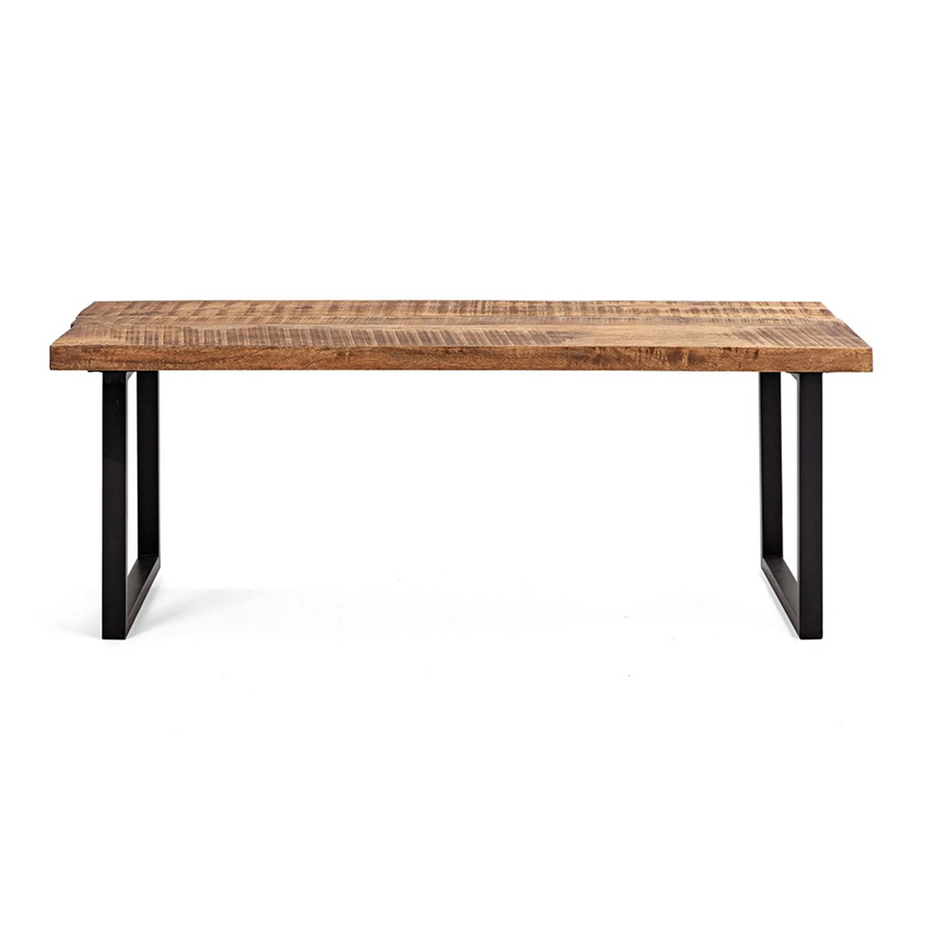 47 Inch Desk, Rectangular Mango Wood Top, Slim Ladder Legs, Brown Finish By Casagear Home