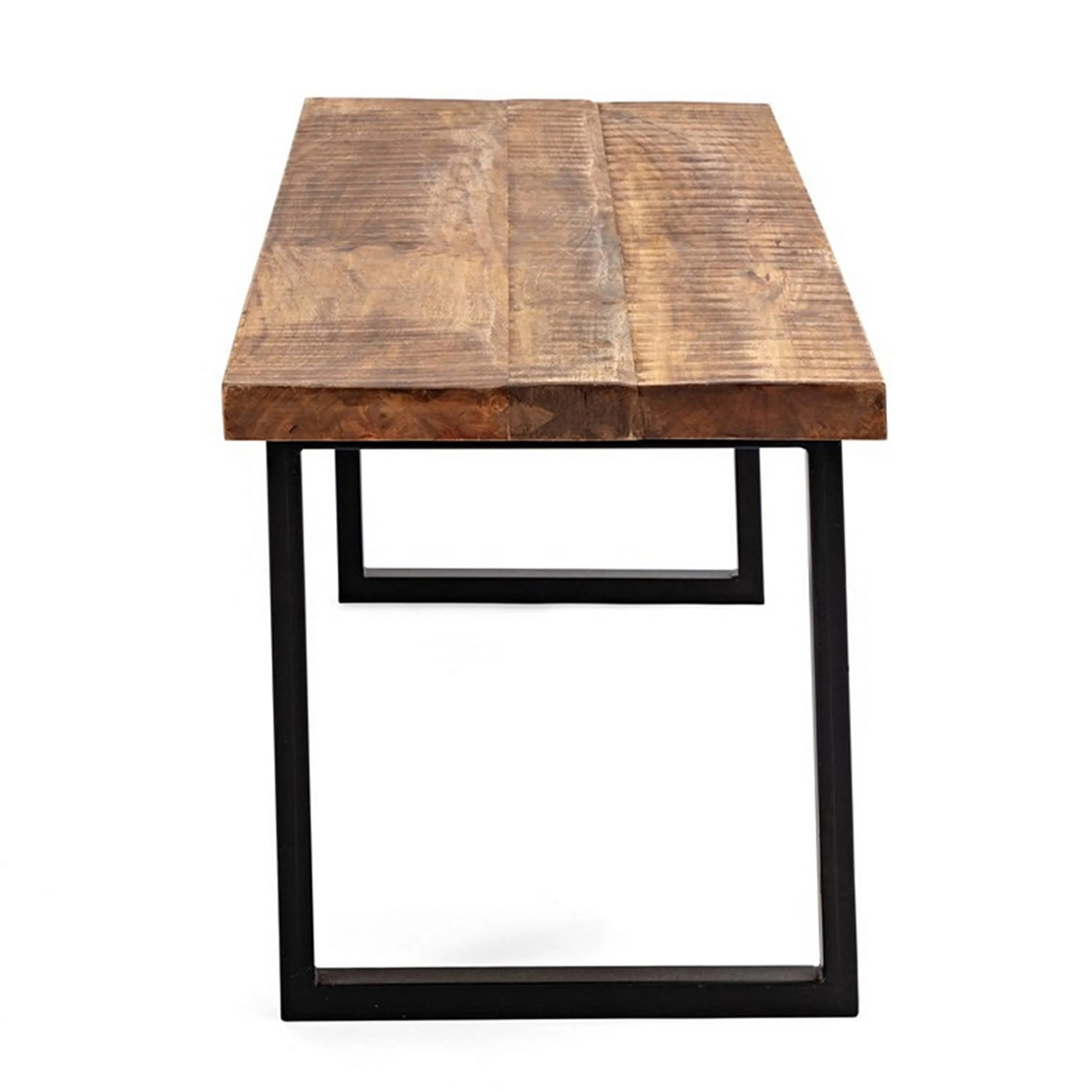 47 Inch Desk, Rectangular Mango Wood Top, Slim Ladder Legs, Brown Finish By Casagear Home