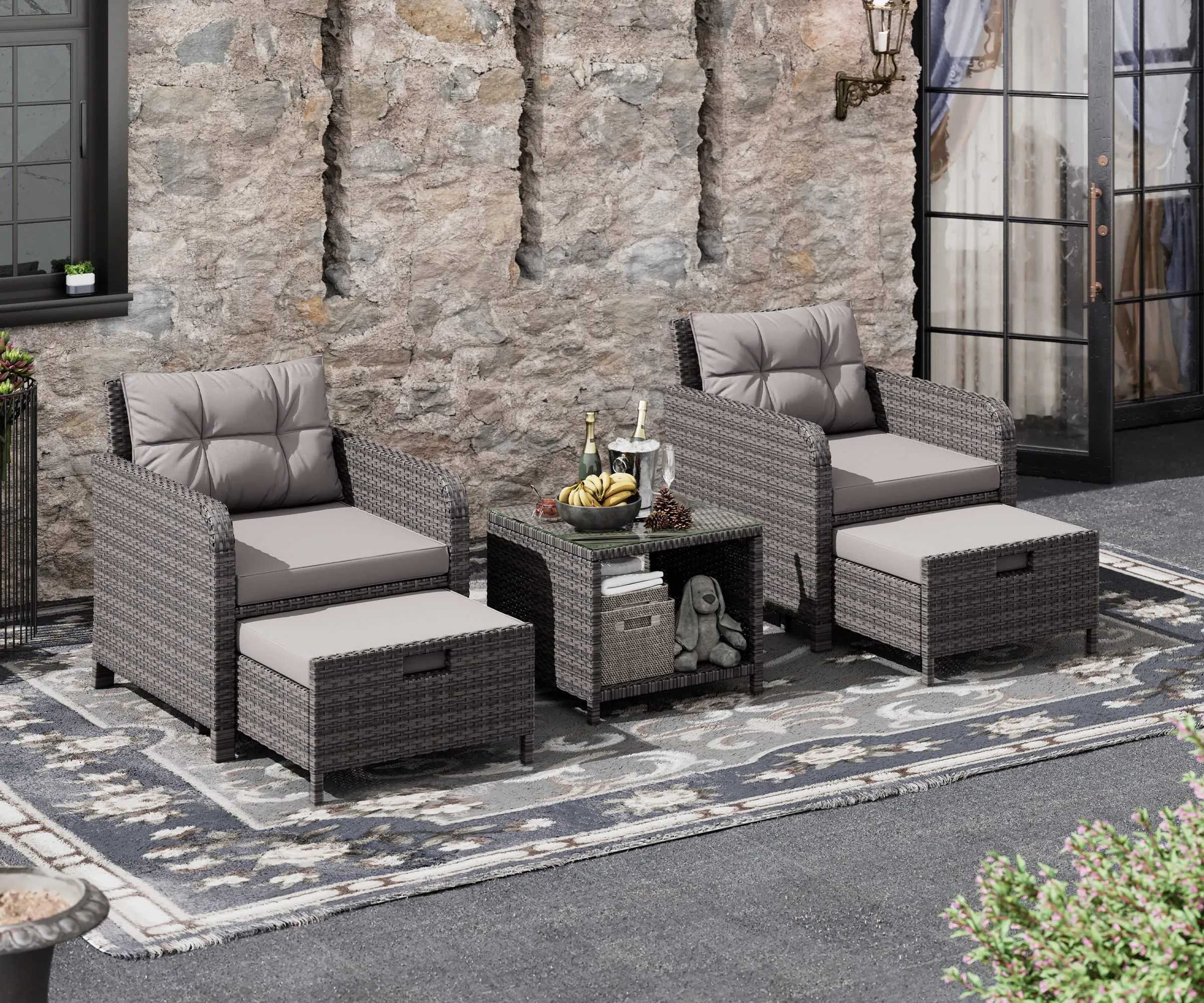 5 Pieces Patio Furniture Set