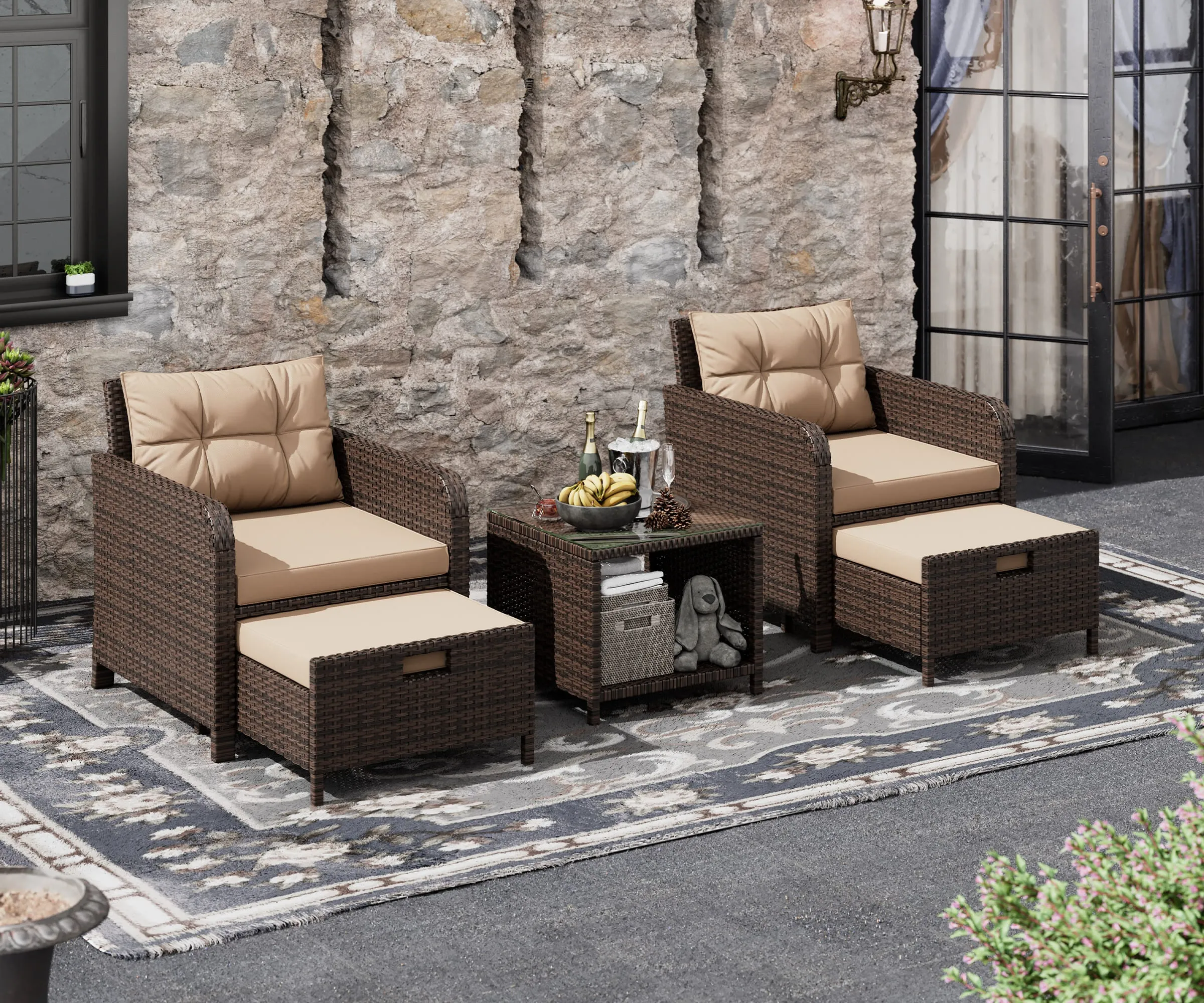 5 Pieces Patio Furniture Set