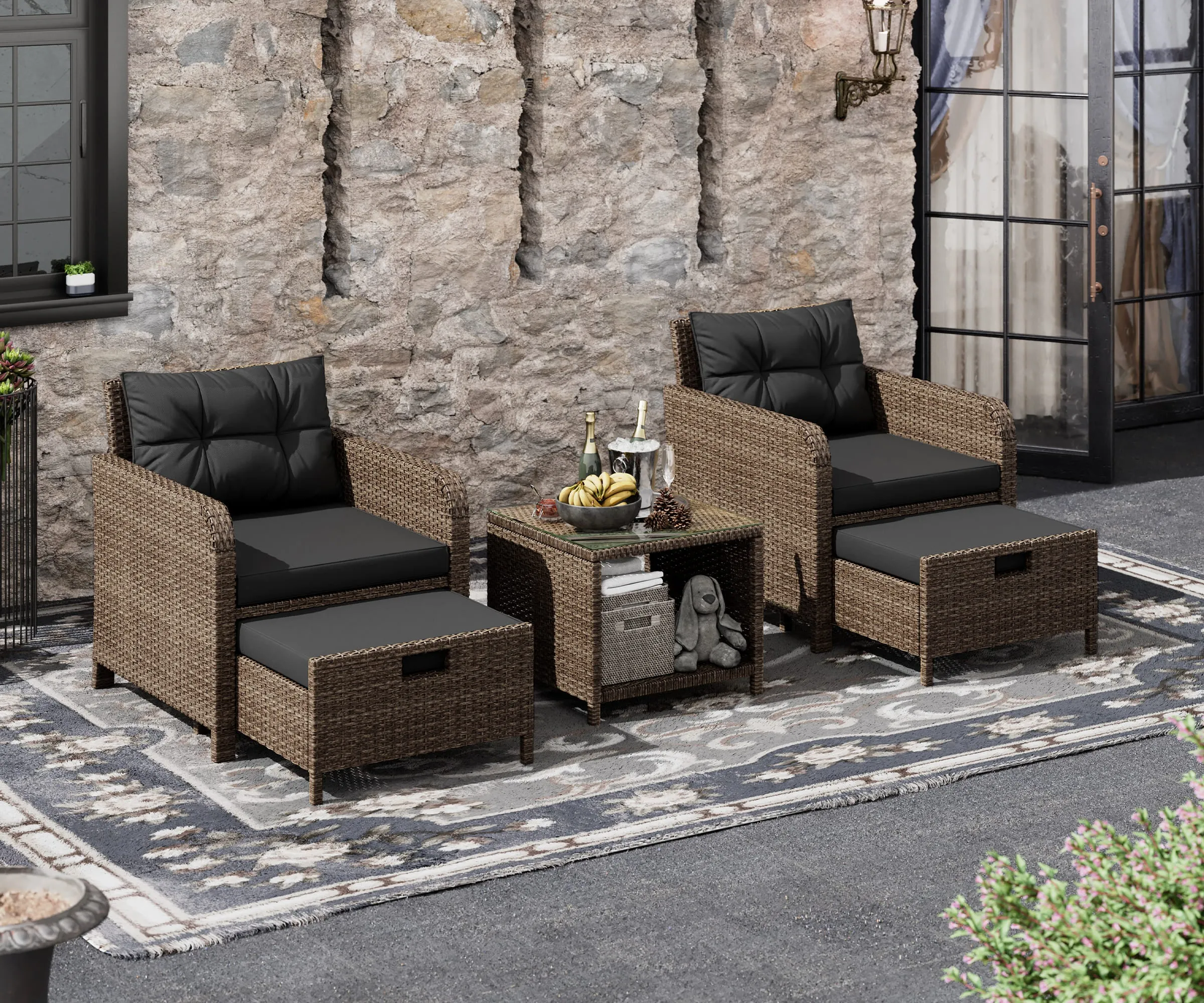 5 Pieces Patio Furniture Set