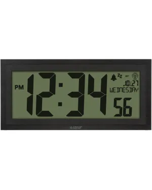 515-1419 La Crosse Large Textured Wall Clock with Indoor Temp
