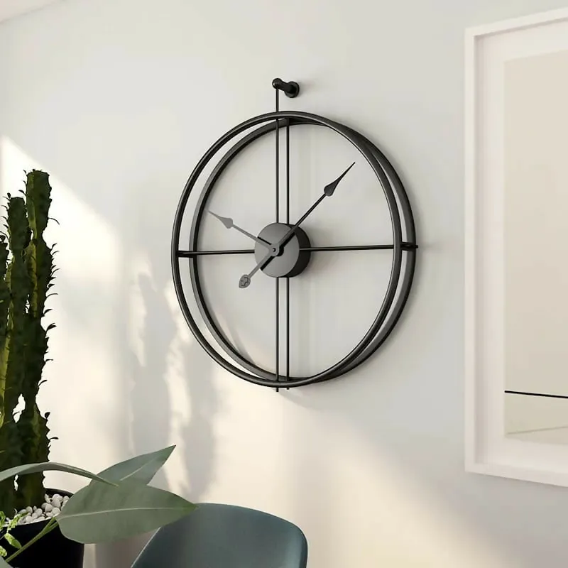 55CM Metal Wall Clock-Black((SA2405-211)