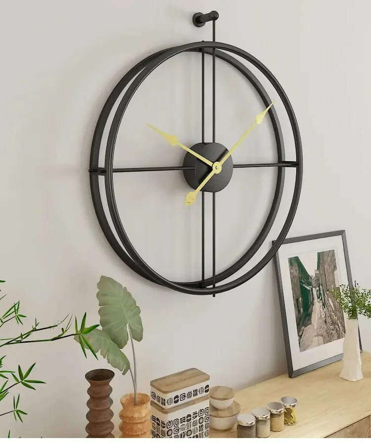 55CM Metal Wall Clock-Black((SA2405-211)