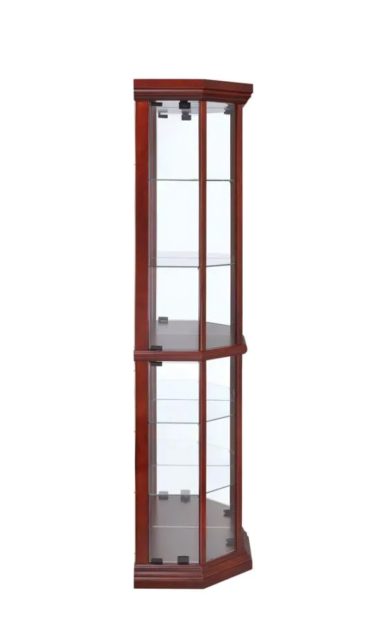 6-shelf Corner Curio Cabinet Medium Brown