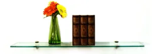 6" X 36" Peacock Bathroom Glass Shelves - 2 Brackets Included with Each Shelf