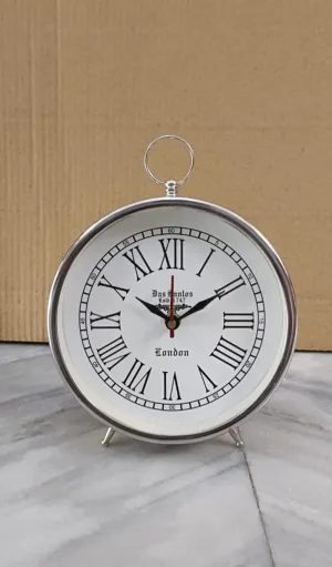 A R S Enterprises Clock Handicraft Pure Metal Table Desk Clock Copper Finish Clock Antique Style Designer Home Office 6 inch