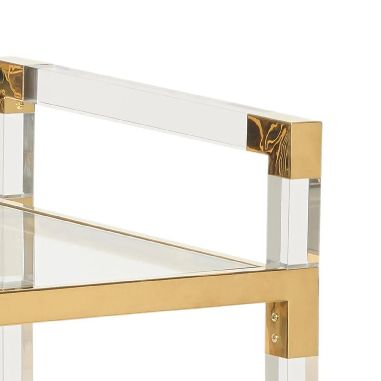 Acrylic Bar Cart Brass