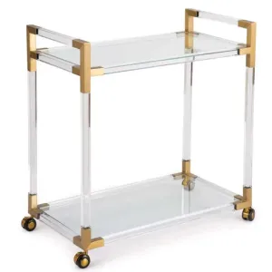 Acrylic Bar Cart Brass