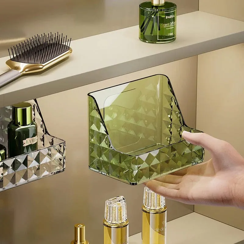 Acrylic Wall-Mounted Cosmetic Organizer Rack