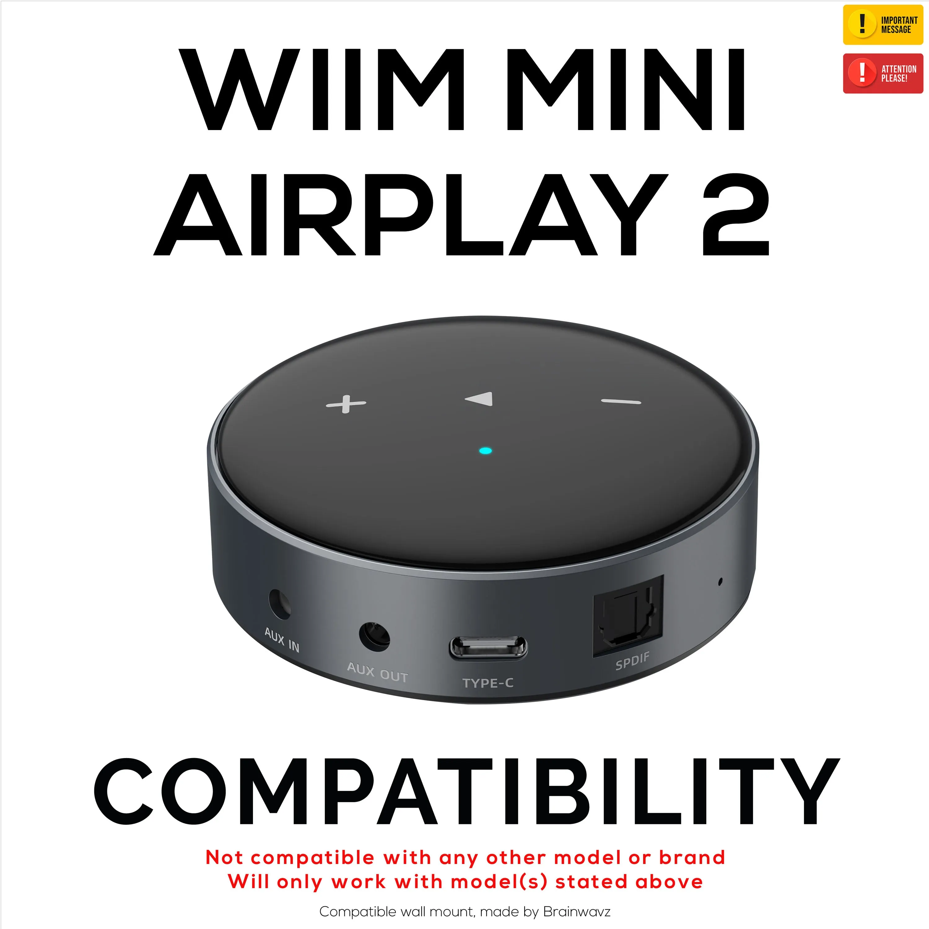 Adhesive Wall & Under Desk Mount Hanger for WiiM Mini AirPlay 2, Strong VHB Self-Adhesive Tape, Easy To Install Holder