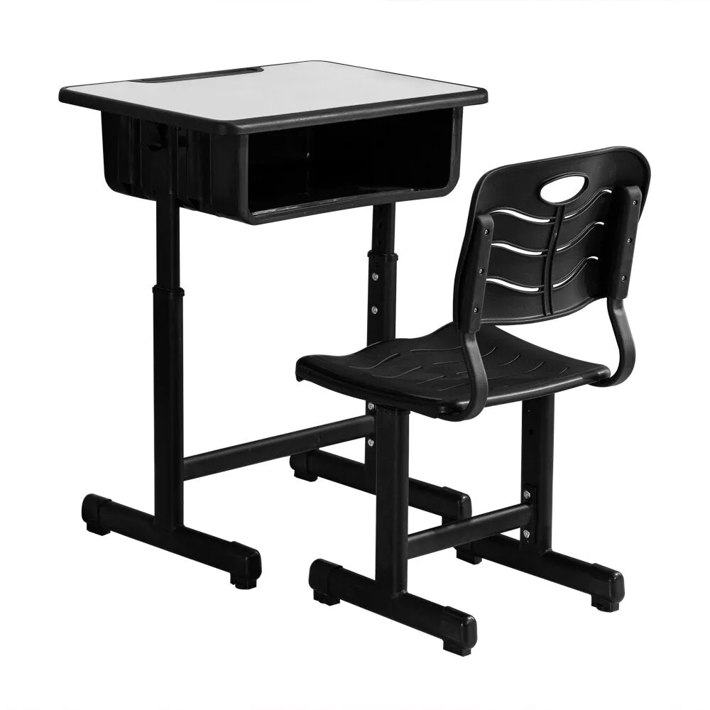 Adjustable Kid Study Desk with Table and Chairs Set