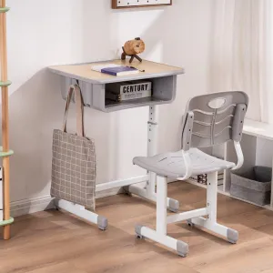 Adjustable Kid Study Desk with Table and Chairs Set