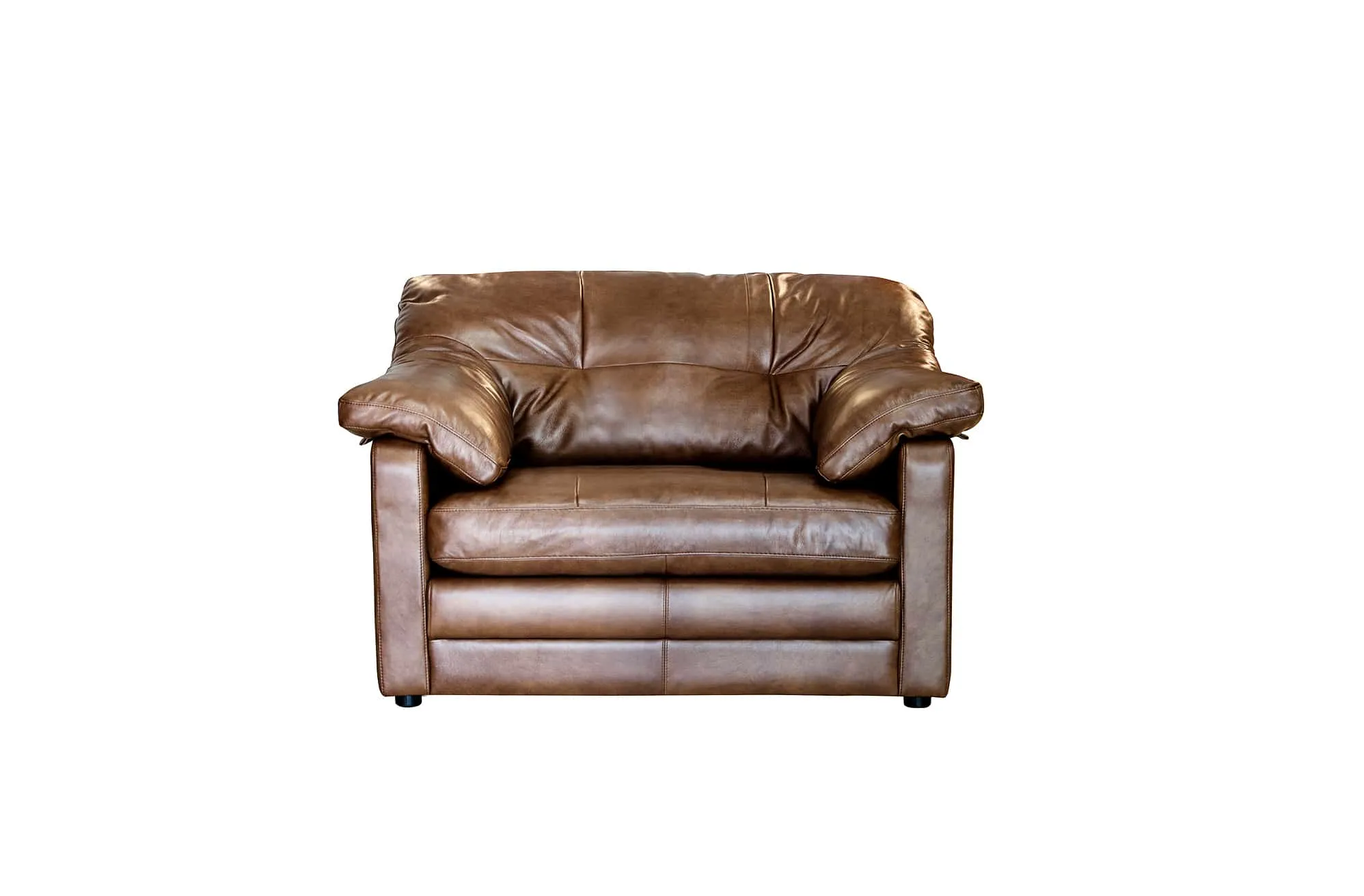 Alexander and James Bailey Brown Leather Snuggler Sofa