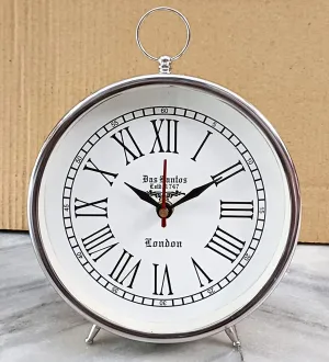ALI NAUTICAL Handmade Table Top Clock Nautical Style Roman Number Beautiful Table Clock| Home & Office Bed Room Studio Decoration | 6 inch White