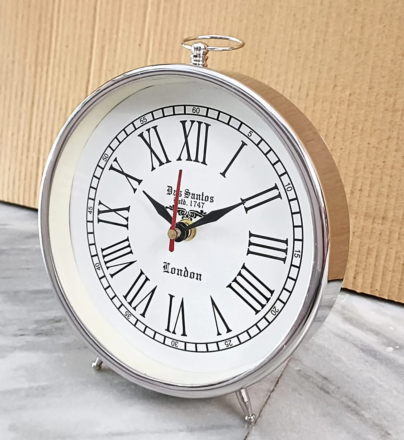 ALI NAUTICAL Handmade Table Top Clock Nautical Style Roman Number Beautiful Table Clock| Home & Office Bed Room Studio Decoration | 6 inch White