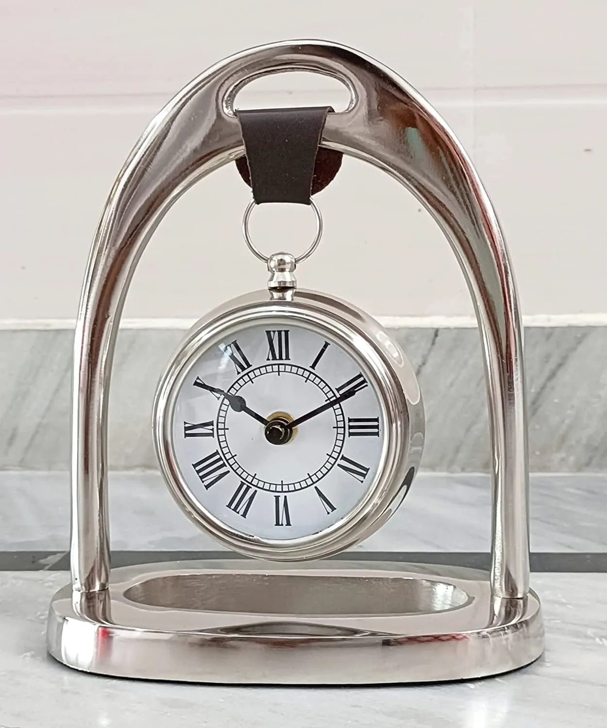 ALI NAUTICAL Table Clock Nautical Style Brass Small Silent Non Ticking for Home Office Decor handicrafts Items Wedding Gift Bedroom Living Room Office Desk Clock