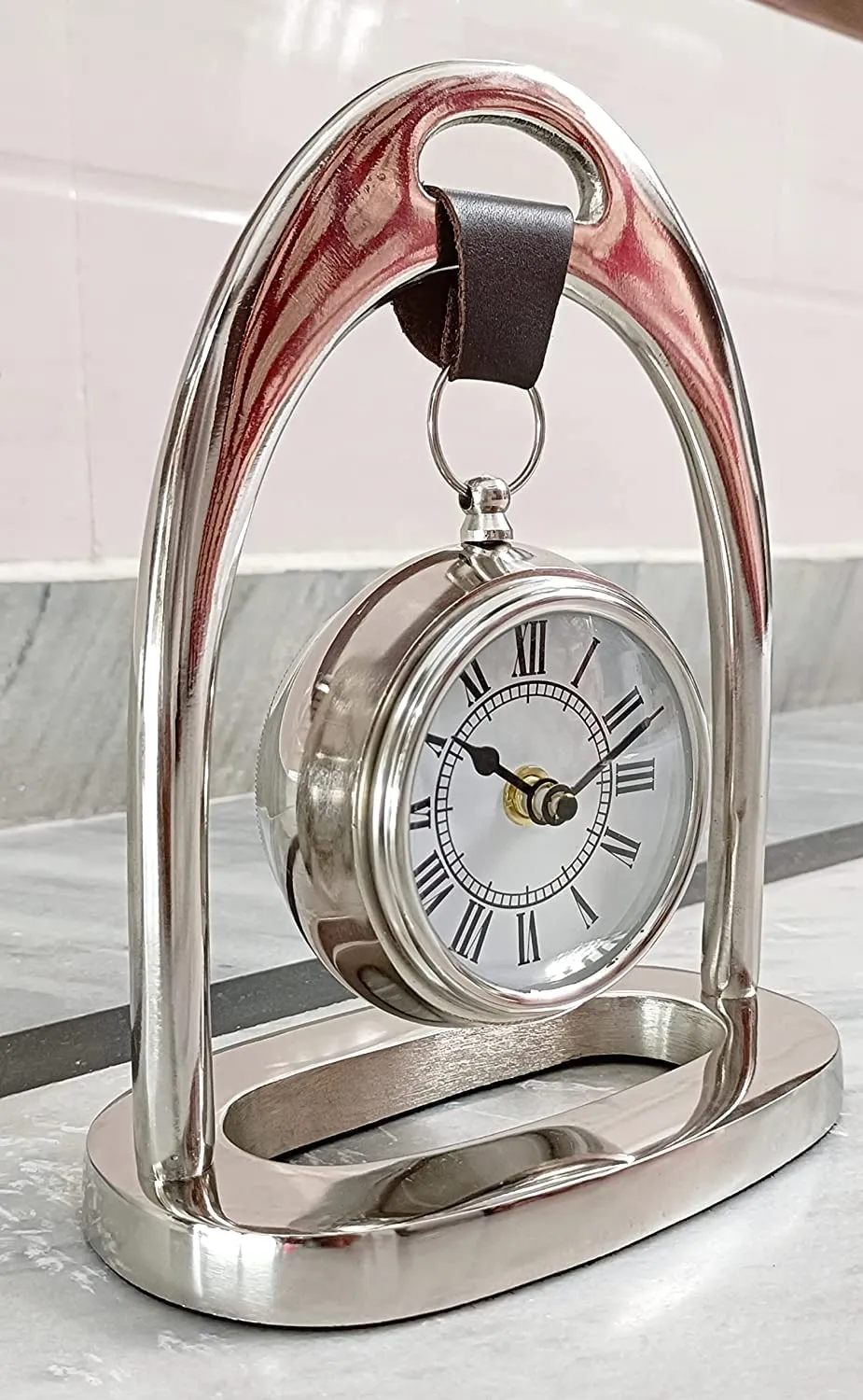 ALI NAUTICAL Table Clock Nautical Style Brass Small Silent Non Ticking for Home Office Decor handicrafts Items Wedding Gift Bedroom Living Room Office Desk Clock