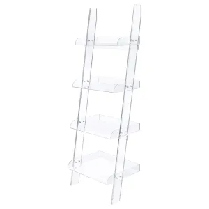 Amaturo 4-shelf Ladder Bookcase Clear