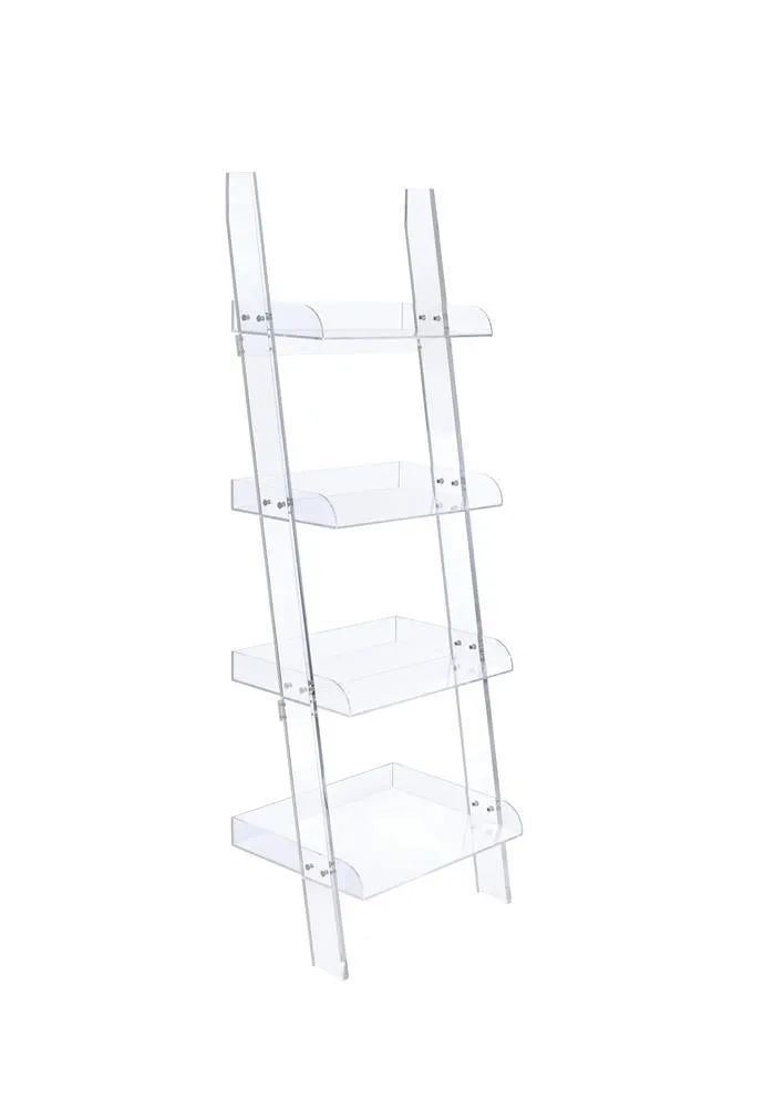 Amaturo 4-shelf Ladder Bookcase Clear