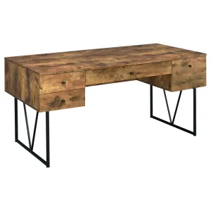 Analiese 4-Drawer Writing Desk | Antique Nutmeg Finish