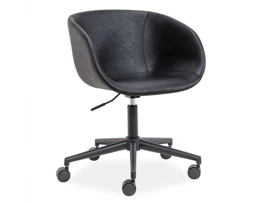 Andorra Tub Office Chair Vintage Black Seat