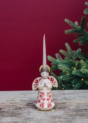Angel Marigold Candleholder in Ruby