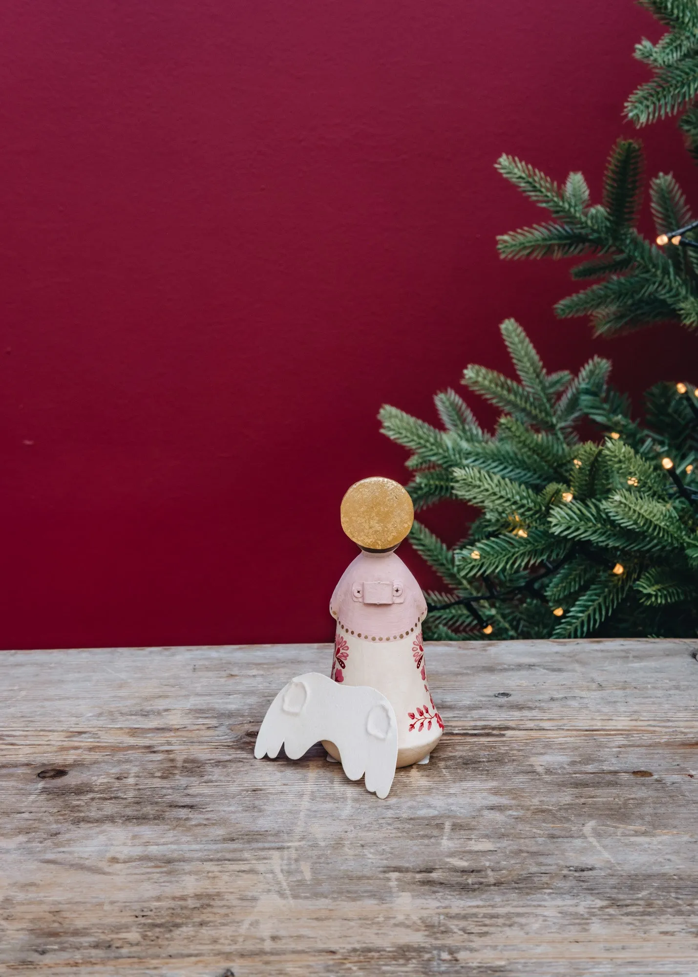 Angel Marigold Candleholder in Ruby
