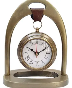 Antique Brass Handmade Brass Table Top Clock Desk Clock Antique Style Roman Number Home Office Studio Living Room Decor Decoration Gift Clock Size 8 Inch - Dial Size 3 Inch