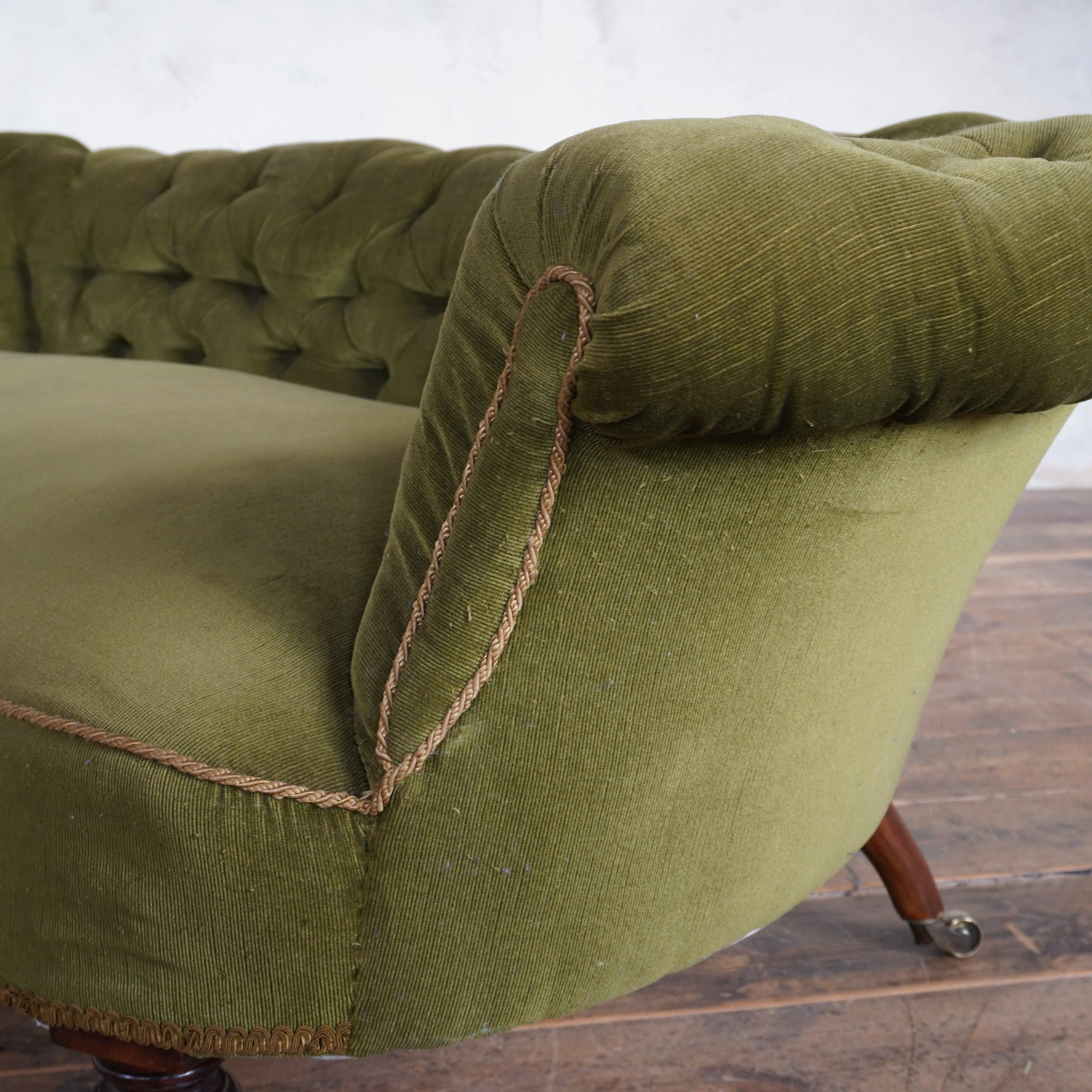 Antique Kidney Shaped Chesterfield Sofa