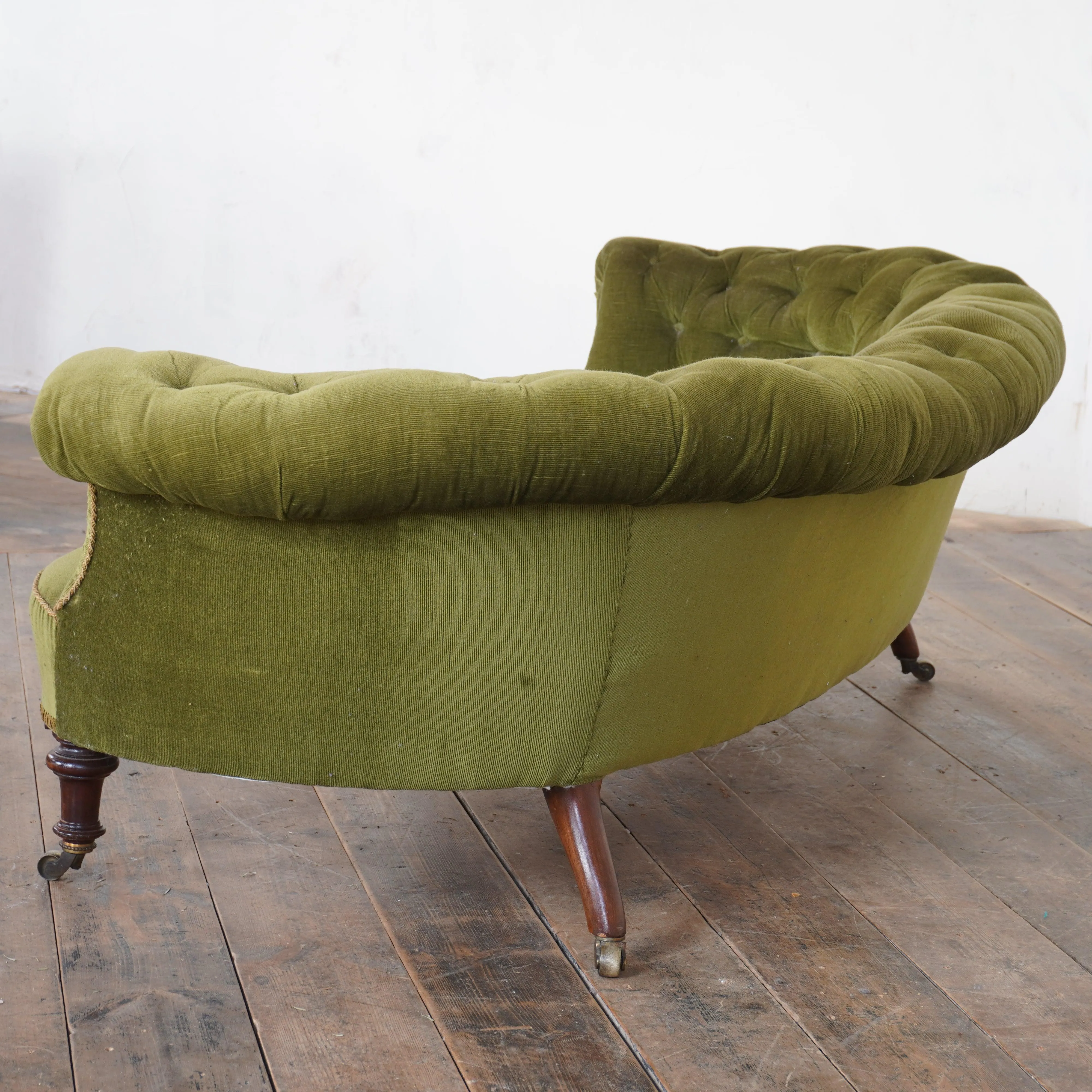 Antique Kidney Shaped Chesterfield Sofa