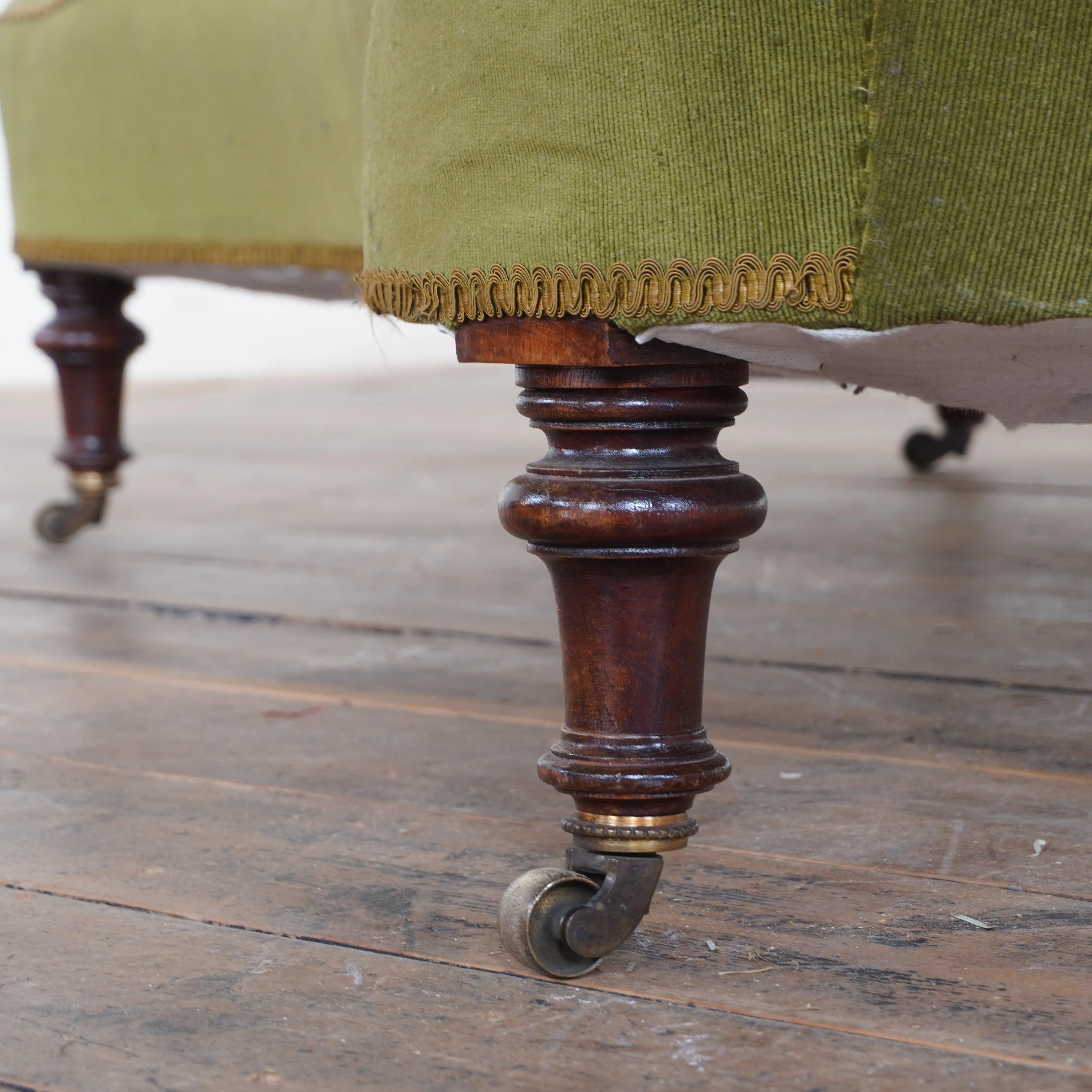 Antique Kidney Shaped Chesterfield Sofa