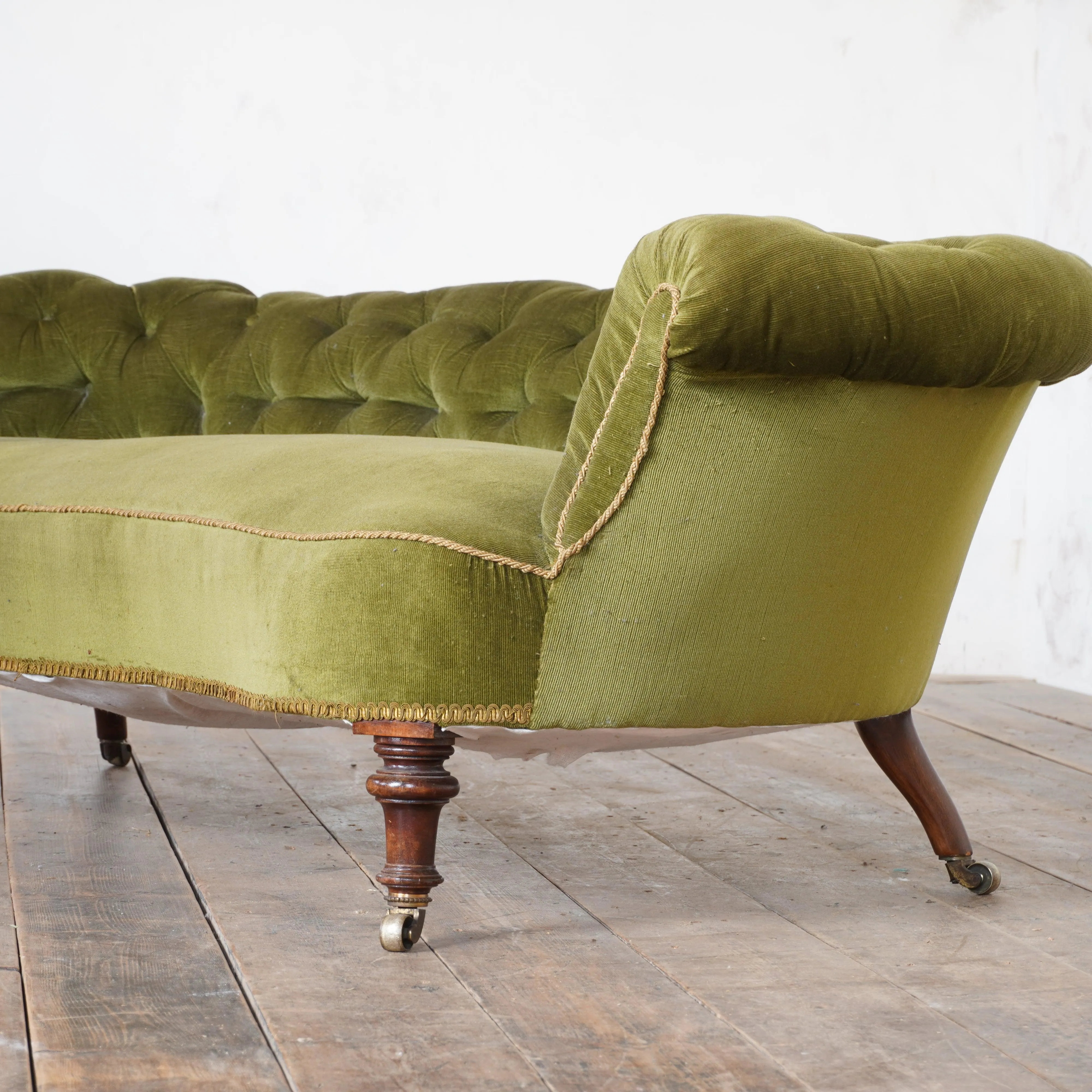 Antique Kidney Shaped Chesterfield Sofa