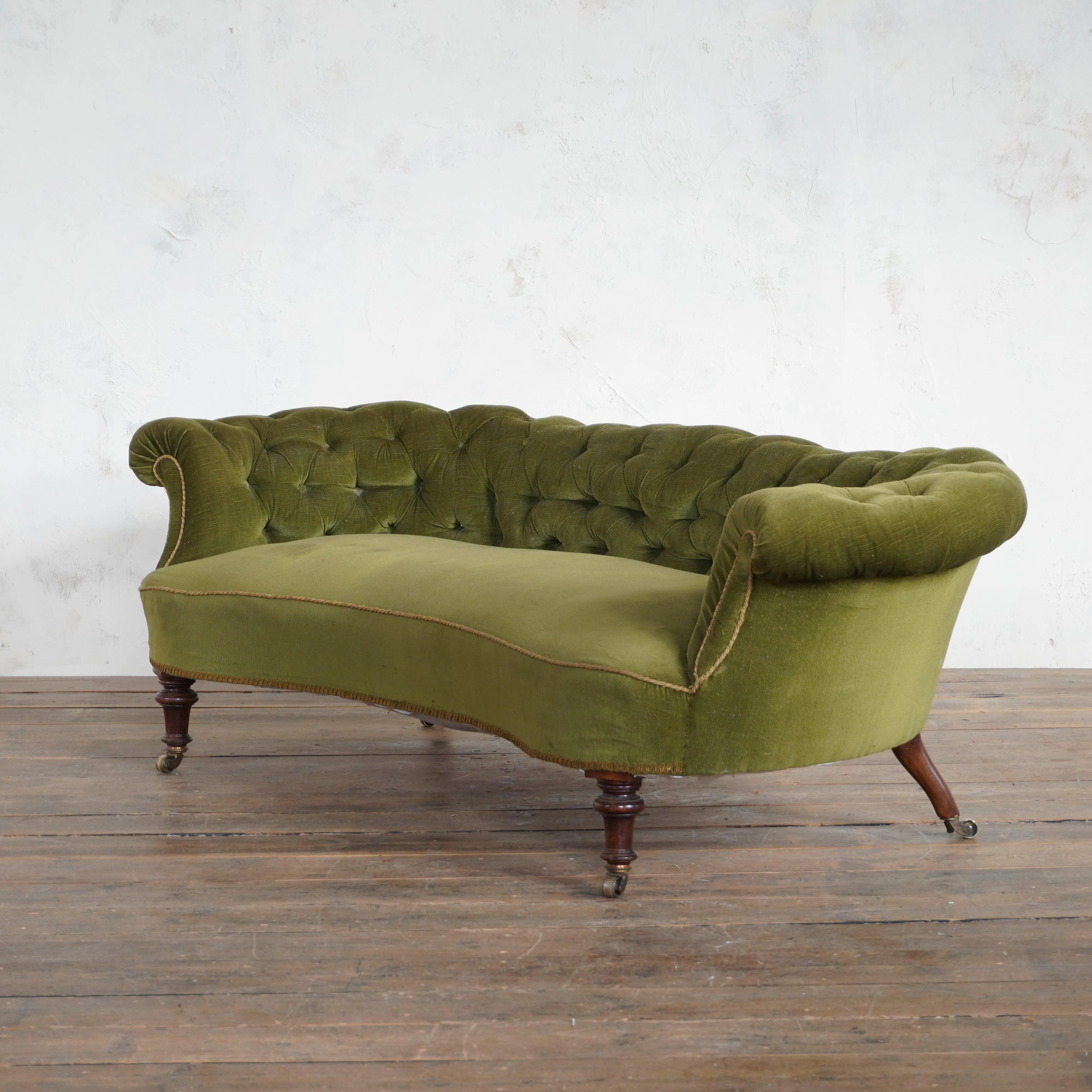 Antique Kidney Shaped Chesterfield Sofa