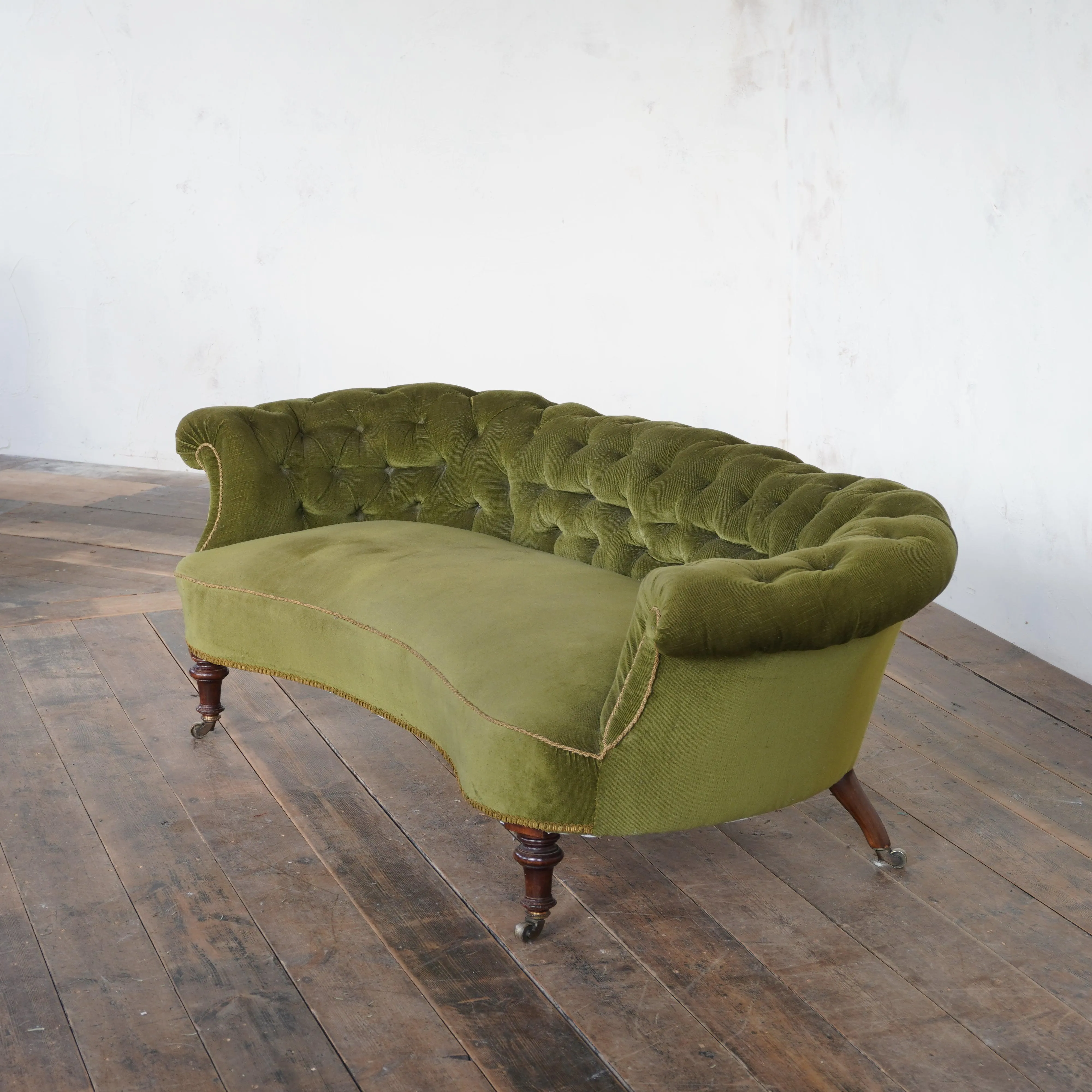 Antique Kidney Shaped Chesterfield Sofa