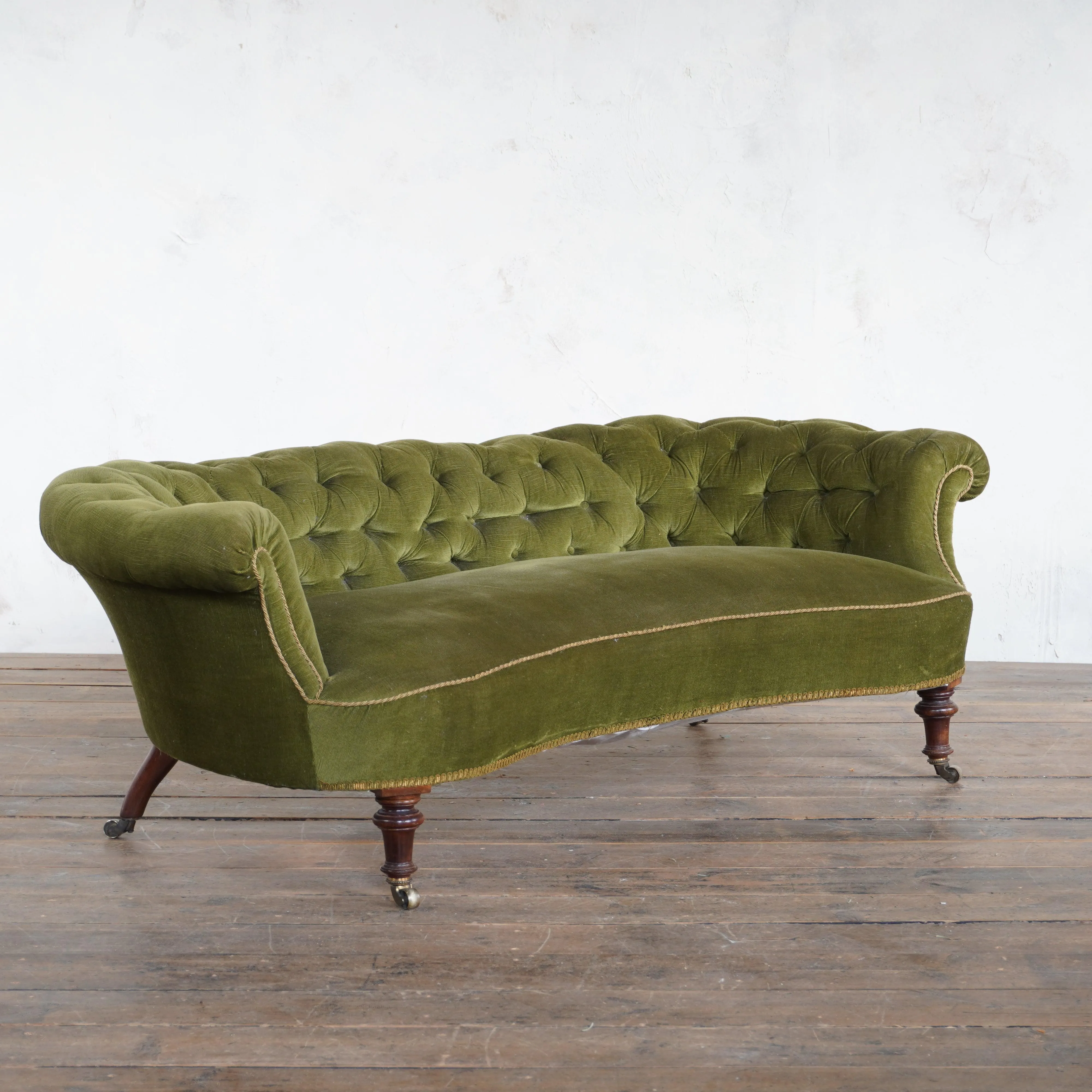 Antique Kidney Shaped Chesterfield Sofa