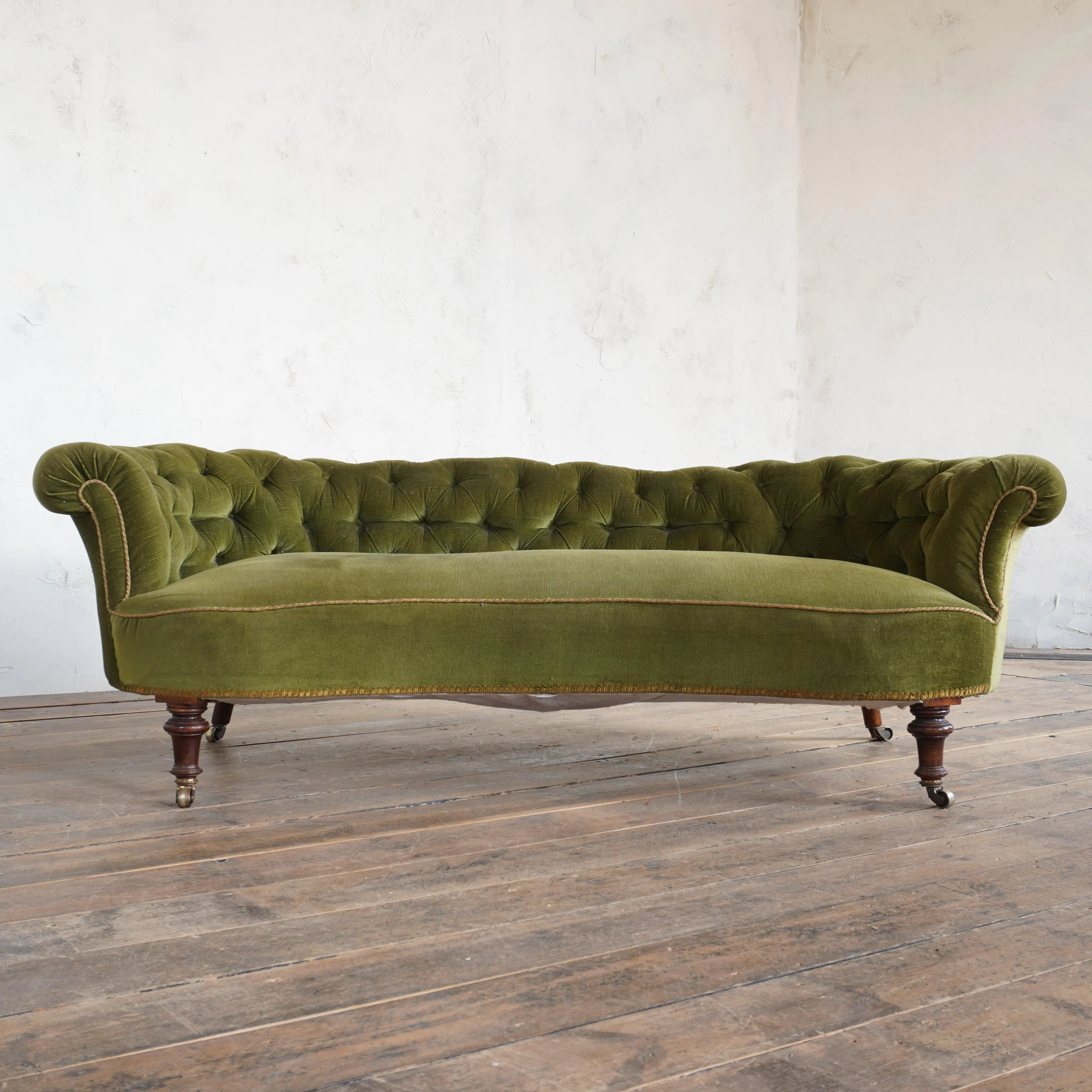 Antique Kidney Shaped Chesterfield Sofa