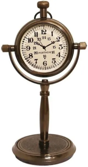 Antique Maritime Vintage Style Brass Compass Antique Victoria London Nautical Brass Antique Table Clock