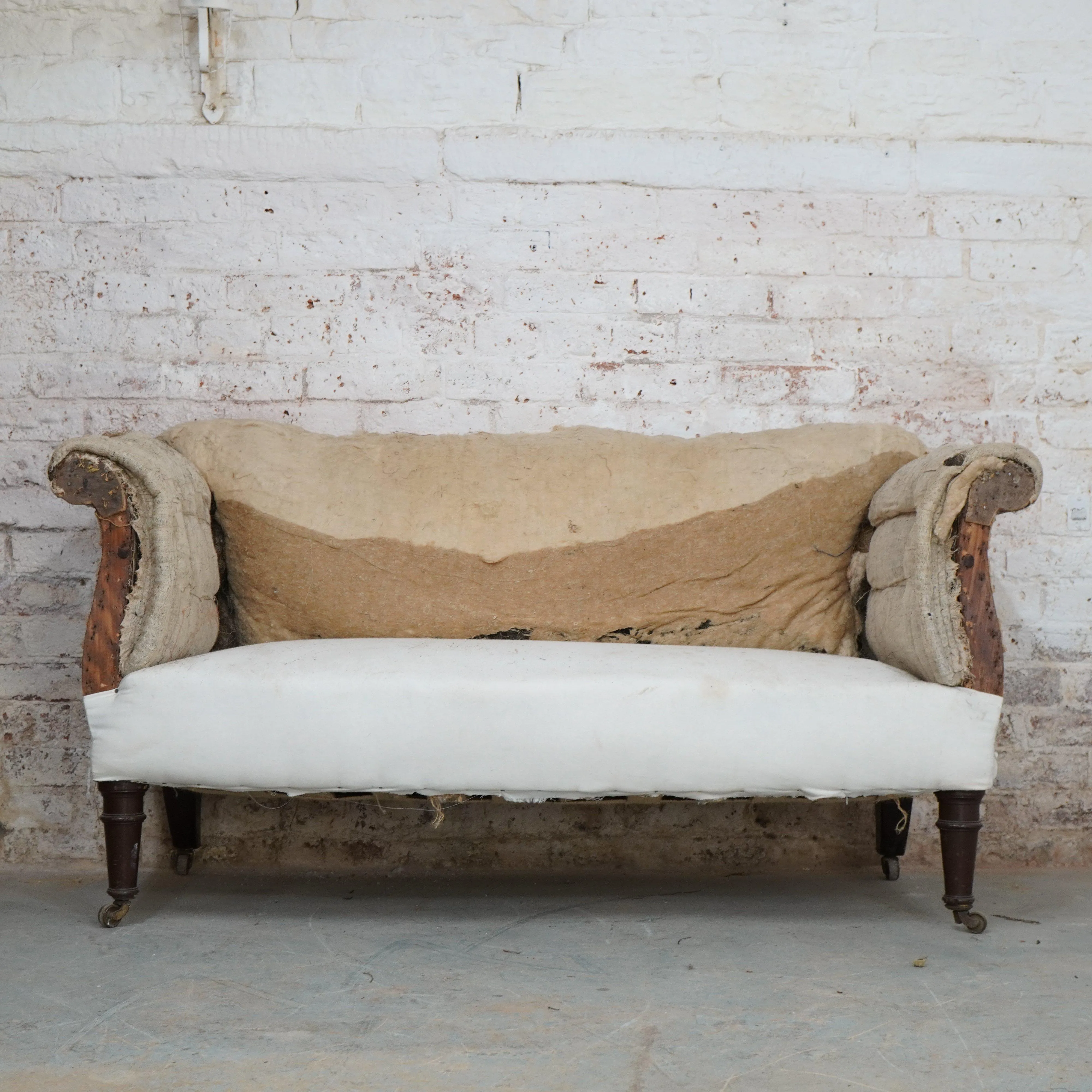 Antique Scroll Arm Sofa